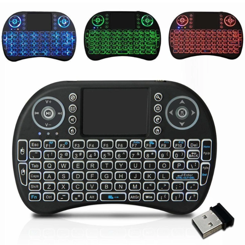 Mini Teclado Wireless com Touchpad para Smart TV, TV Box, PC e Notebook